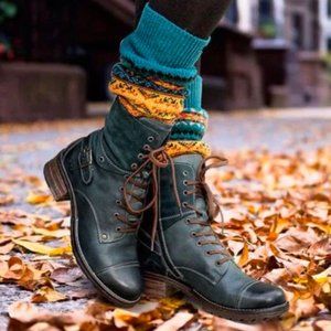 Taos | Crave Combat Boots in Teal Green